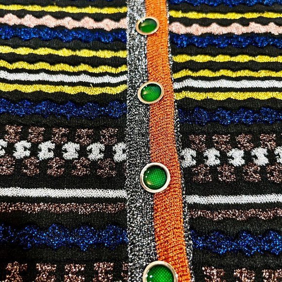 ⭐️ SALE: $1140 Orange Label MISSONI Metallic Knit Cardigan Vest Size 6 - Picture 5 of 14